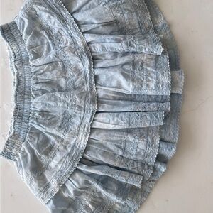 LoveShackFancy Light Blue Mini Skirt